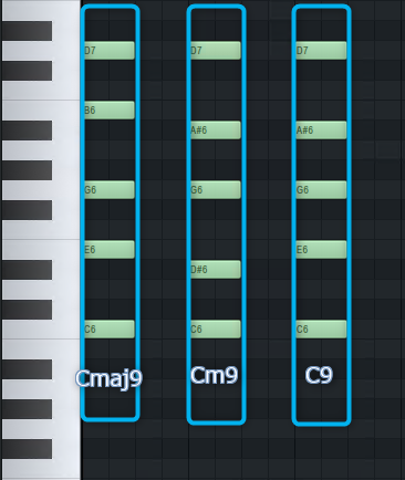 Cmaj9 Cm9 C9.png