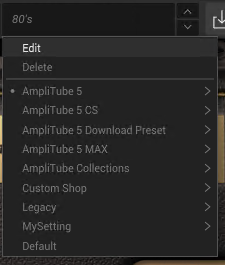 プリセット階層表示