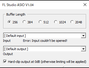 FL STUDIO ASIO Control Panel