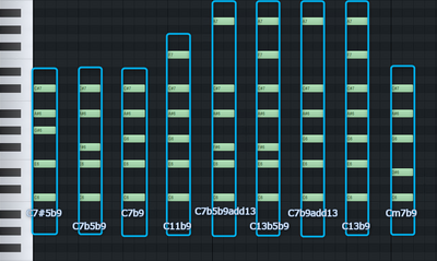 C7sharp5b9 C7b5b9 C7b9 Cb5b9add13 C13b5b9 Cb9add13 C13b9 Cm7b9.png