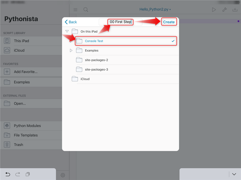 ファイル:Pythonista3 new folder Create.png